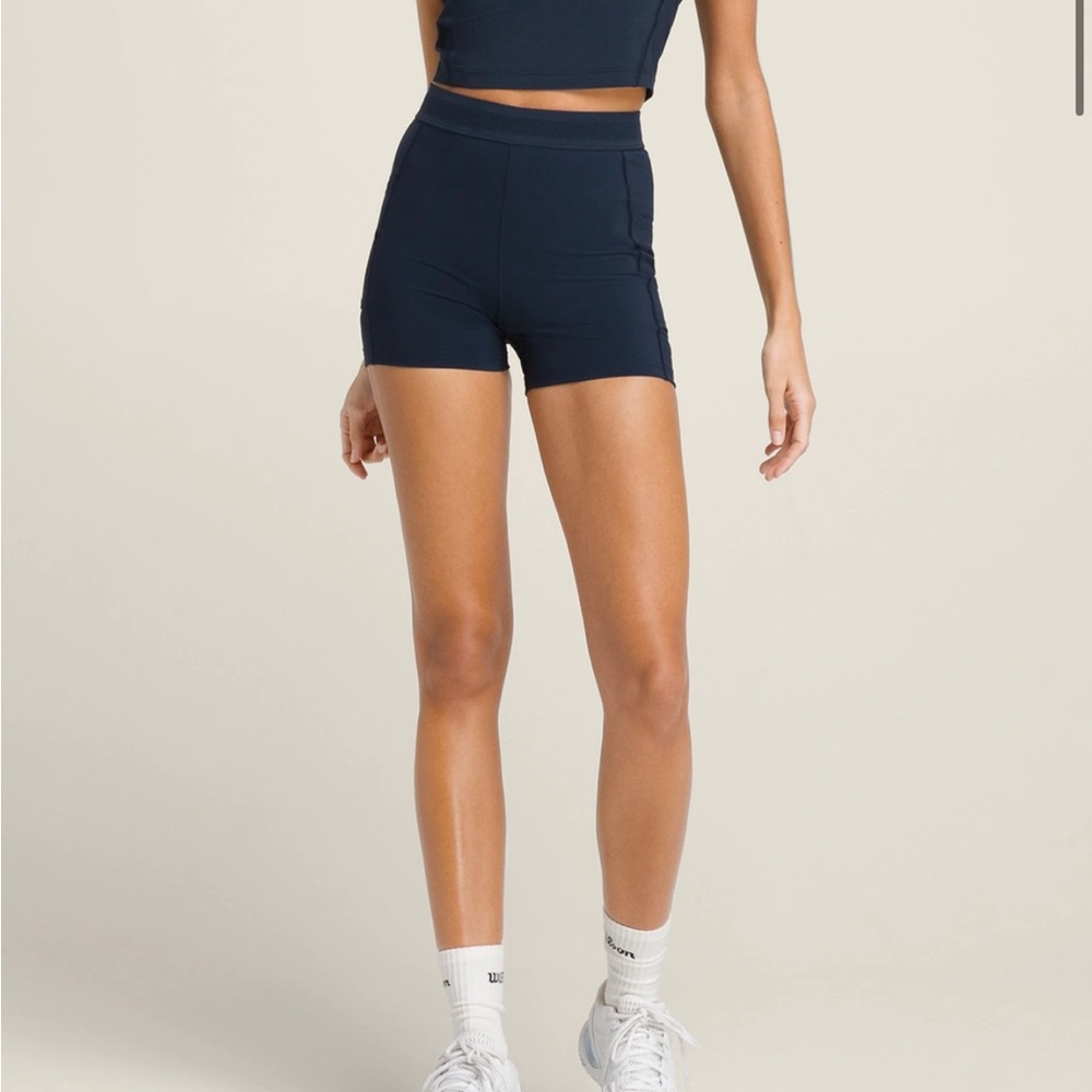 Navy Wilson Women's Baseline Ball shorts - Picture 4 of 5